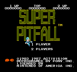 Super Pitfall Title Screen